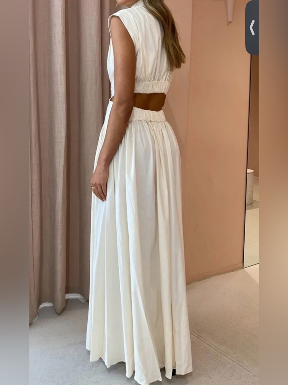 Commense Sleeveless High-Neck Navy Cutout Maxi Dress - Picture 2 of 11
